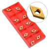 10Pcs DCMT070204 YBC251 Blades Gold Carbide Inserts CNC Lathe Cutter for Finishing and Semi-Finishing Rough Machining of Steel and Stainless Steel
