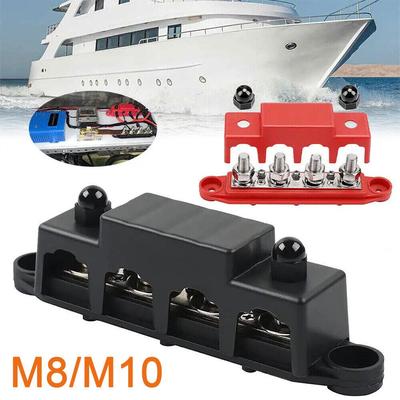 250a Positive Negative M8 M10 Bus Bar Terminal Battery Power Distribution Block With Cover For Boat Rv Truck L4n1