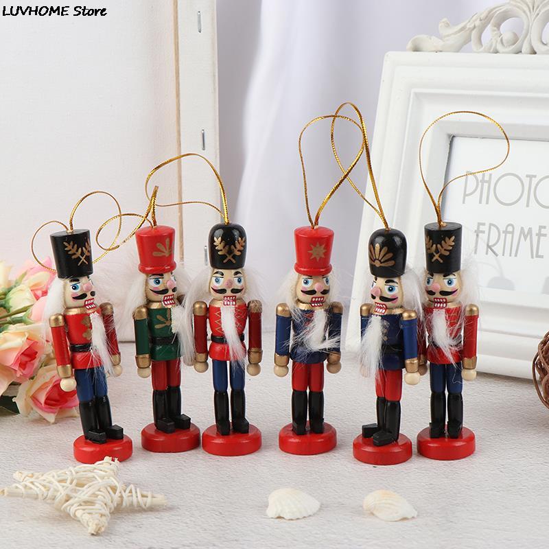 10.5/12/12.3/12.5cm Wooden Nutcracker Solider Figure Puppet Doll Handcraft For Children Gifts Christmas Home Office Decor