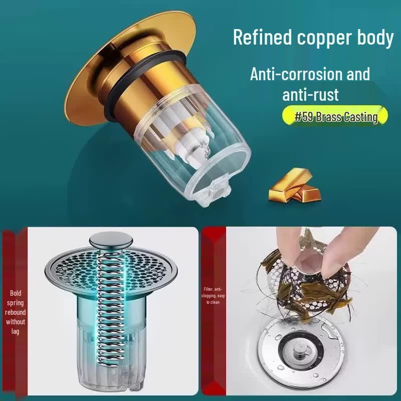 Washbasin Pop-up Drain Stopper with Filter