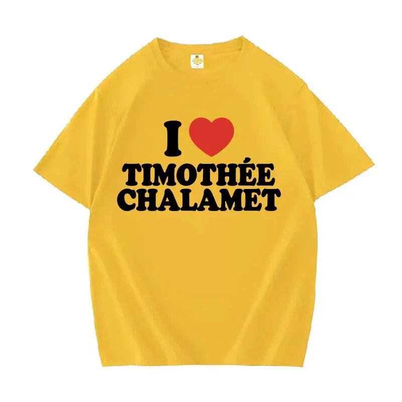 

Футболка с рисунком I Love THC Timothee, унисекс, женская мода, футболки с короткими рукавами и круглым вырезом, повседневная футболка большого размера из 100% хлопка 3XL