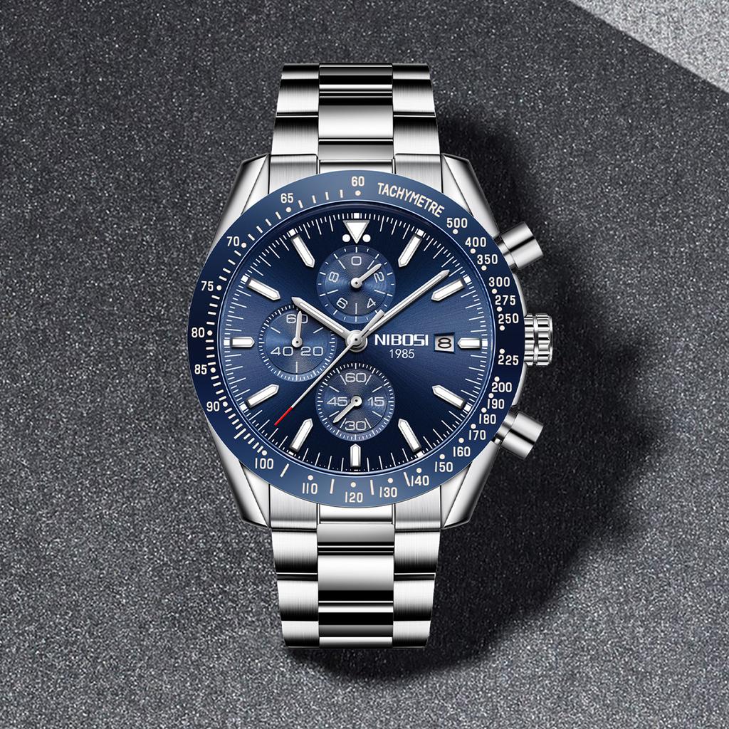 Men'S Large Dial Multi-Function Quartz Watch Luminous Waterproof Watch Men