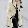 Cappotto da donna in tinta unita allentato con bottone singolo, spesso, caldo, a maniche lunghe, con cappuccio, in lana, capispalla invernale femminile