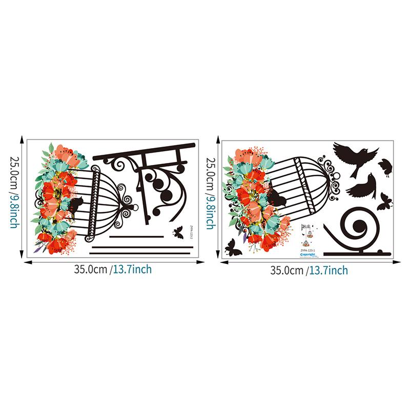 Creative  Bird Cage Decorative Painting Tv Background Kitchen Can Remove Wall Stickers Decorative Wall Stickers