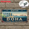 D Flat A Vintage Aluminum Sign for Decorative Purposes Only Suitable for Outdoor Plaques And Wall Decor  Welcome To Doha Sign