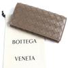 Excellent BOTTEGAVENETA Purse INTRECCIATO Flap Wallet Bifold Wallet Brown  Used