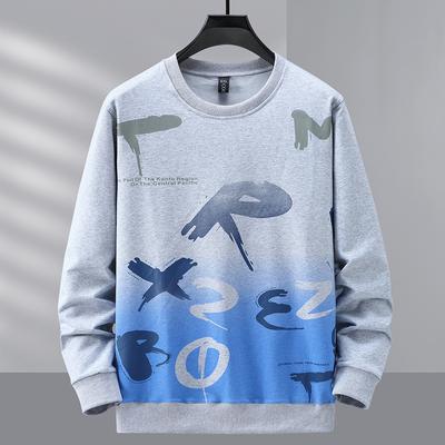 Men's Sweatshirt Spring and Autumn Round Neck Enlarged and Fattened Loose American Large Size Casual Top 4XL-5XL