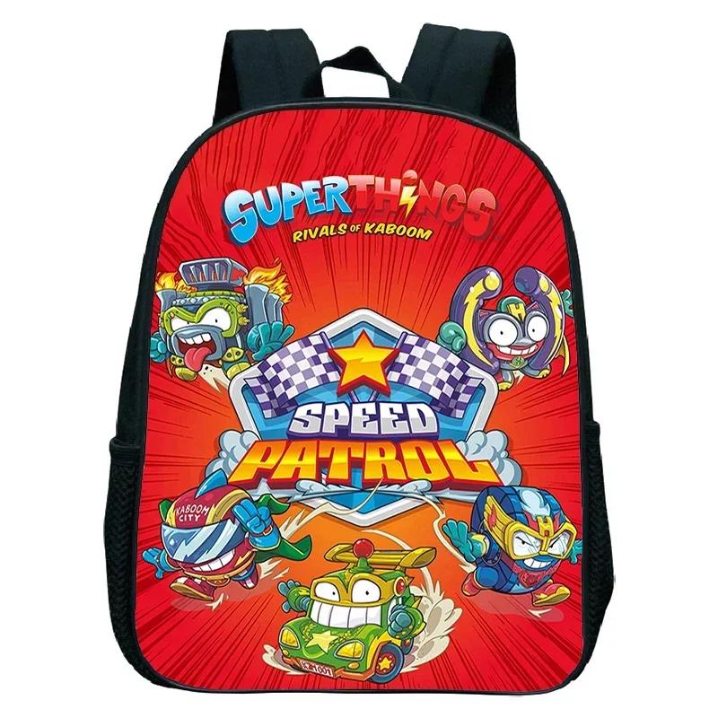 SuperThings Rucksack Kleinkind Cartoon Schultasche Jungen Mädchen Kindergarten Tasche Wasserdicht Kinder Buchtasche 12 Zoll