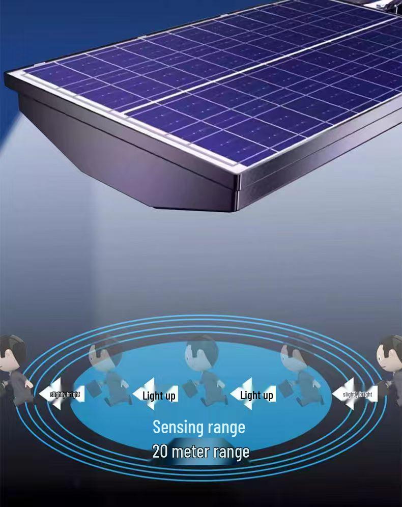 Super Bright Solar-Powered Outdoor Street Light - Waterproof, Induction-Activated, Ideal for Rural Homes & Gardens