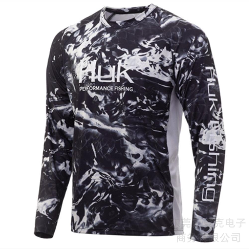 HUK combinaison de pêche été hommes protection solaire sports de plein air chemise de pêche séchage rapide manches longues T-shirt léger respirant haut