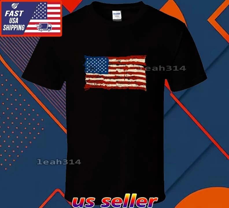 NEW SHIRT DISTRESSED USA FLAG LOGO T-Shirt FUNNY AMERICAN UNISEX SIZE S-5XL