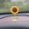 5Pcs Creative Car Ornaments Shaking Head Cute Fresh Sunflower Center Console Rearview Mirror Ornaments