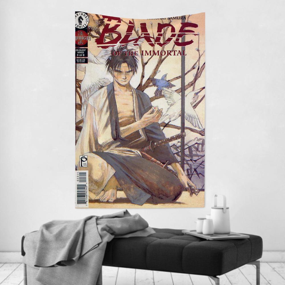

Popular Japanese Comics Blade Of The Immortal Tapestry Room Decor Wall Cloth Party Hanging Background Room Decor Baby Room 74x94cm(29x37in)