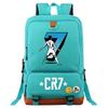 Cristiano Ronaldo Printed Youth School Backpack Teenagers Durable Oxford Fabric Breathable Padded Straps Unisex Travel Bag