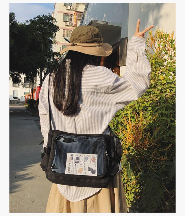 New Preppy Style Girl Cute Kawaii Ulzzang Ita Bag Y2K Large Capacity Fashion Jk Uniform Shoulder Bag With Small Badge Bag