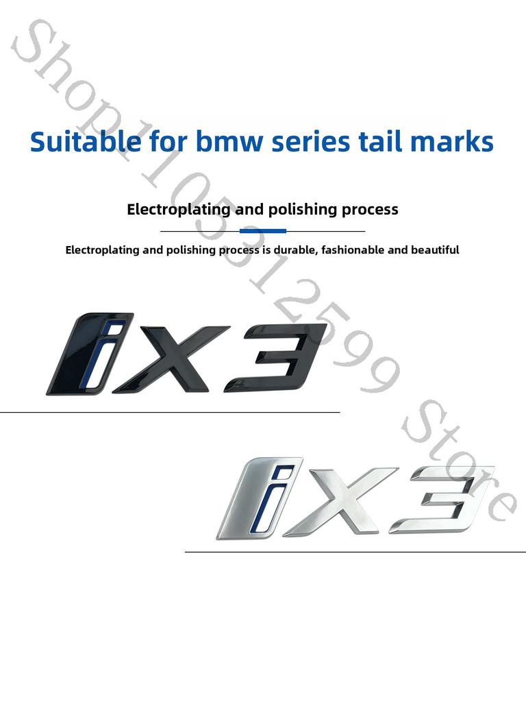 3D ABS Auto Emblem Karosserie Heck Kofferraum Fenster Aufkleber Abzeichen Dekoration Decal Auto Modifikation Für BMW ix3 ix i3 i4 i7 Zubehör
