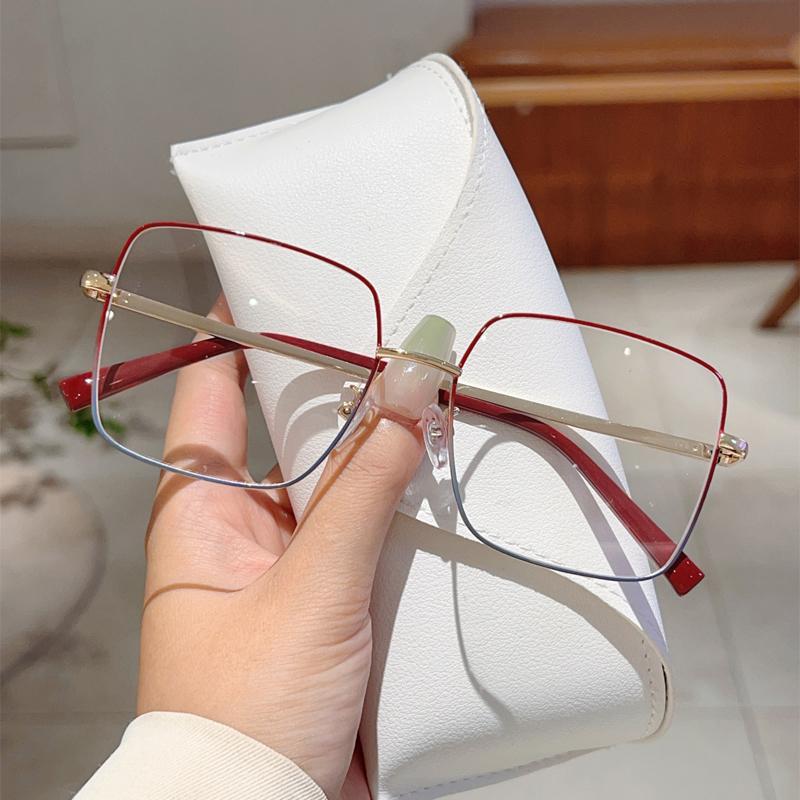 Vintage Square Glasses New Stylish Oversized Korean Style Eyewear Trendy Luxury Design Blue Light Blocking Optical Frames
