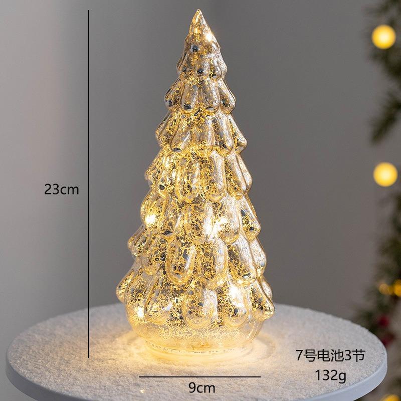 Christmas Ornament Decoration Glass Christmas Tree Home Desktop Ornament Luminous Night Light Ins Decoration Christmas Gifts