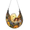 Halloween Reading Ghost Suncatcher Decoration Hanging Chair Cartoon Ghost Stained Glass 2D Flat Acrylic Wall Window Hanging Sign Ornament
