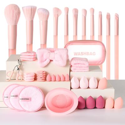 Half Sugar Peach Makeup Brush Set 30/45 Pieces Makeup Brushes Beauty Sponge Cleaning Tools Powder Puff