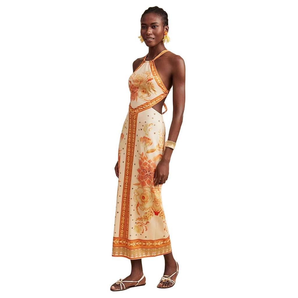 European and American Summer Models, White Neck Strap Off The Shoulder, Sexy Style Sleeveless Dress D07