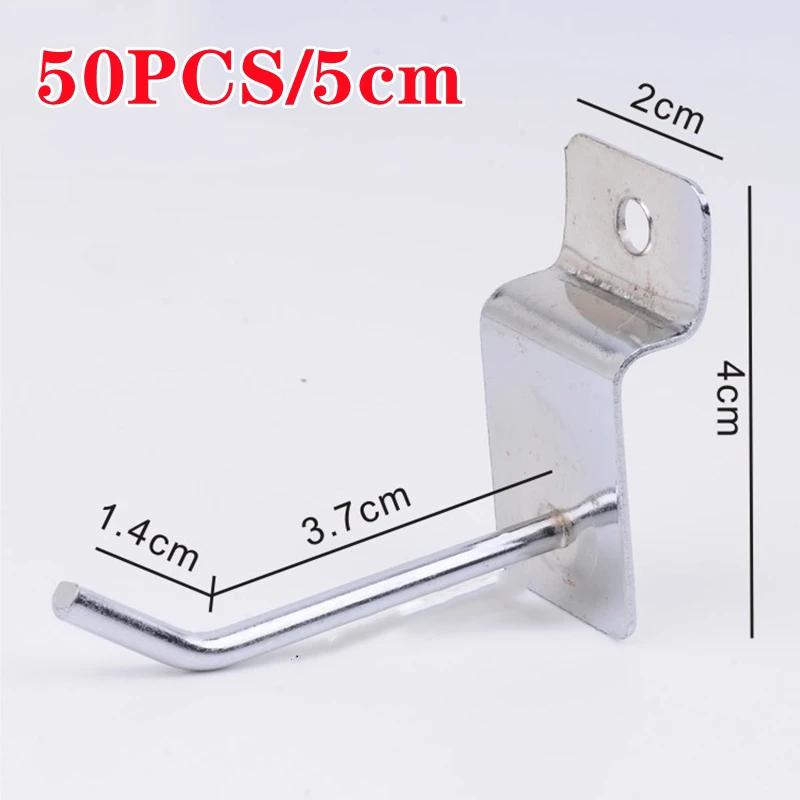 

50Pcs/set Wall Hooks Slot Board Hooks Tool Rack Hooks Diameter Perforated Board Shelf Hook for Home, Store Metal Slat Shelves as shown