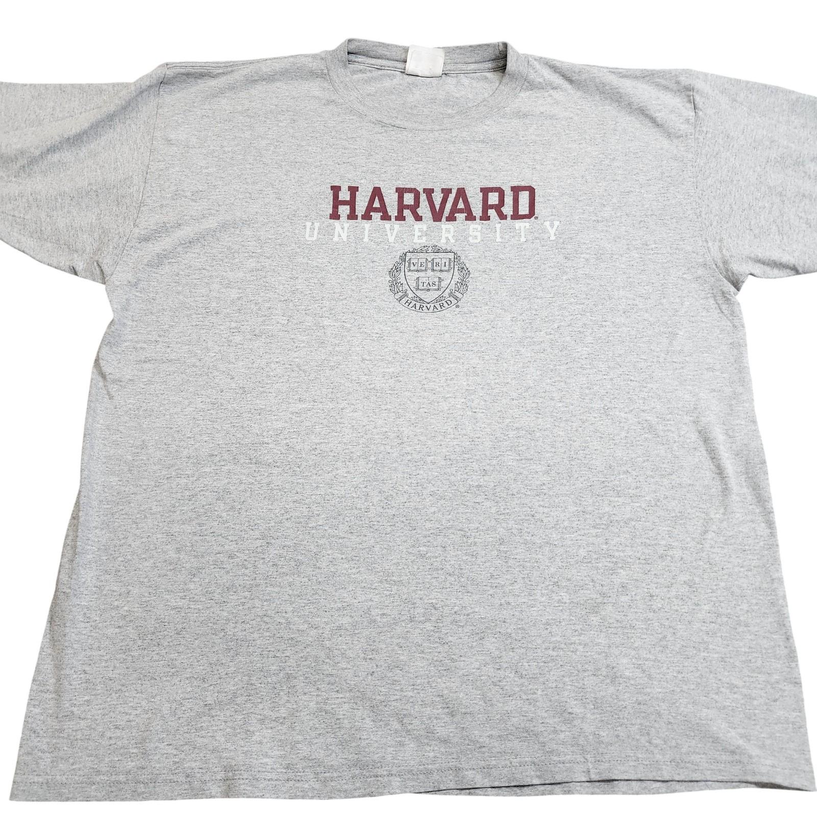 Champion Shirt Mens XL Gray Harvard University Graphic Tee College Logo Unisex T-Shirt S