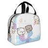 Kawaii Dudu Bubu Perzik En Goma Geïsoleerde Lunchtas voor Beer Panda Herbruikbare Thermische Koeltas Voedsel Lunchbox Werk School