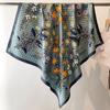 New Women Square Headscarf Four Seasons Popular Scarves Silk Scarf Hijab Hairband 90X90cm Beach Shawl Foulard Ribbon Neckerchief