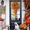 Thanksgiving Farmhouse Wreath Autumn Scene Decor Maple Leaf Artificial Wreath Perfect For Home And Restaurant Hanging Decor