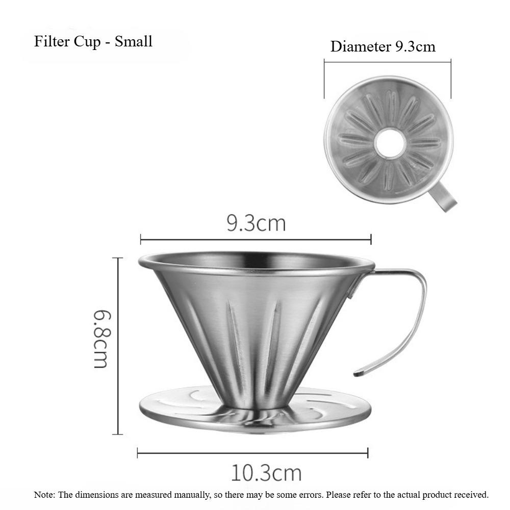 

304 Stainless Steel Pour Over Coffee Dripper Filter Cup Funnel Mesh Strainer for Hand Brew Coffee KFS-011 trumpet серебряный