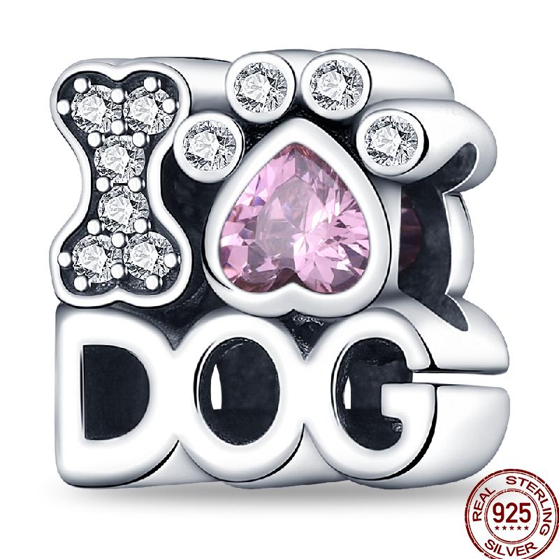 Copper Pure Pink Love Puppy Pet Pink Perfume Pendant Beads Suitable For 3Mm Original Bracelet Diy Jewelry