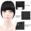 Synthetic Women's Hair Short Straight Blunt Bangs Natural Fake False Hair Clip In Hairpieces For Black Heat Resistant Fiber KTB