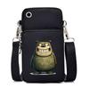 Funny Animals Personality Printing Black Oblique Span Small Bag Multifunctional Casual Portable Mobile Phone Bag