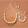 Fashion Handmade Braided Shell Necklace Bracelet 2pcs Set Bohemian Women's Versatile Necklace Beach Resort Style Clavicle Chain