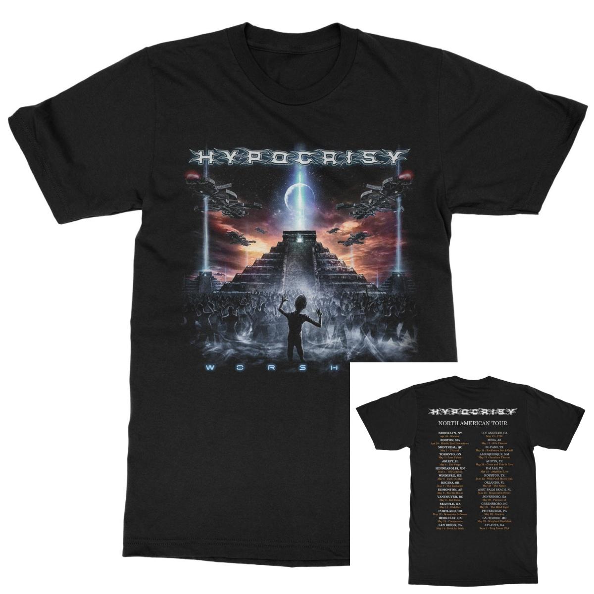 Hypocrisy Worship Tour Band T-Shirt 100% Cotton Graphic Tee Men Women Summer Streetwear Top S разноцветный