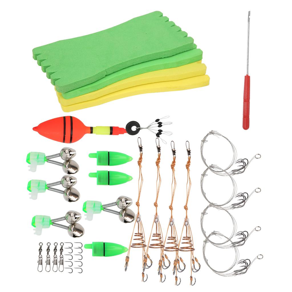 Portable Fishing Gear Set Line Board Lure Bait Hook Detacher Small Bell Tackle Kit Fishing Accessories
