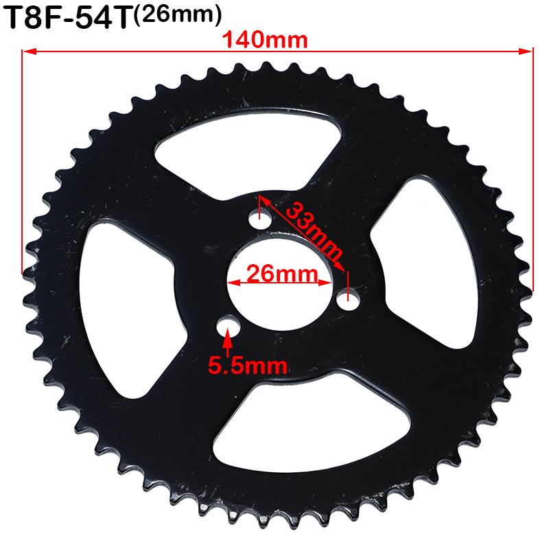 T8F 54T Tooth 26/29/35/54MM Rear Dirve Sprocket For 47cc 49cc 2 Stroke Kids Mini Moto Pocket Bike Gas Scooter ATV Quad Dirt Bike