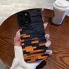 Fashion Orange Black Joint Cool Phone Case For iPhone 13 14 12 11 15 Pro Max Mini XS X XR 7 8 Plus SE Soft Silicone Cover