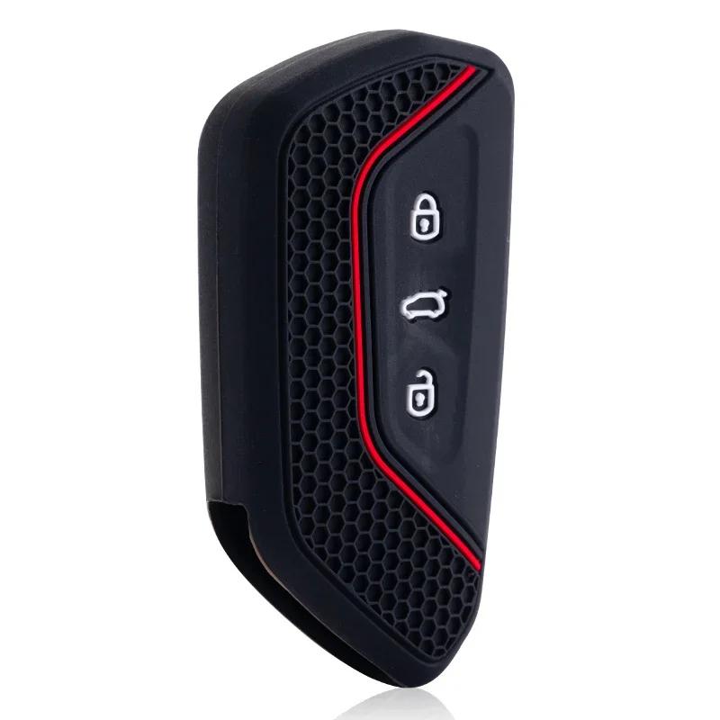 Car Key Case Full Cover Shell For Vw Volkseagen Golf 8 Mk8 Id.3 Id.4 Cupra Skoda Octavia Seat Leon Mk4 - Auto Key Chain