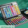 48 Tin Box Solid Watercolors & Brushes Kit - 60 Unique Colors for Beginners
