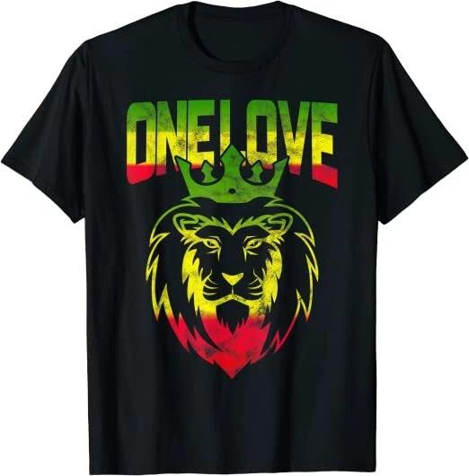 One Love Rasta Lion Jamaican Pride Reggae African Gift T-Shirt S-3XL XXXL