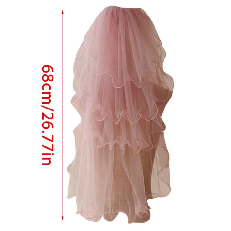 Brautschleier Hochzeitschleier Mehrlagiger Kurzer Schleier mit Haarkamm Junggesellinnenabschied Schleier