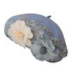 Women's Hat Original Embroidered Beret Women's Autumn/winter Floral Painter Hat Wool Pumpkin Hat
