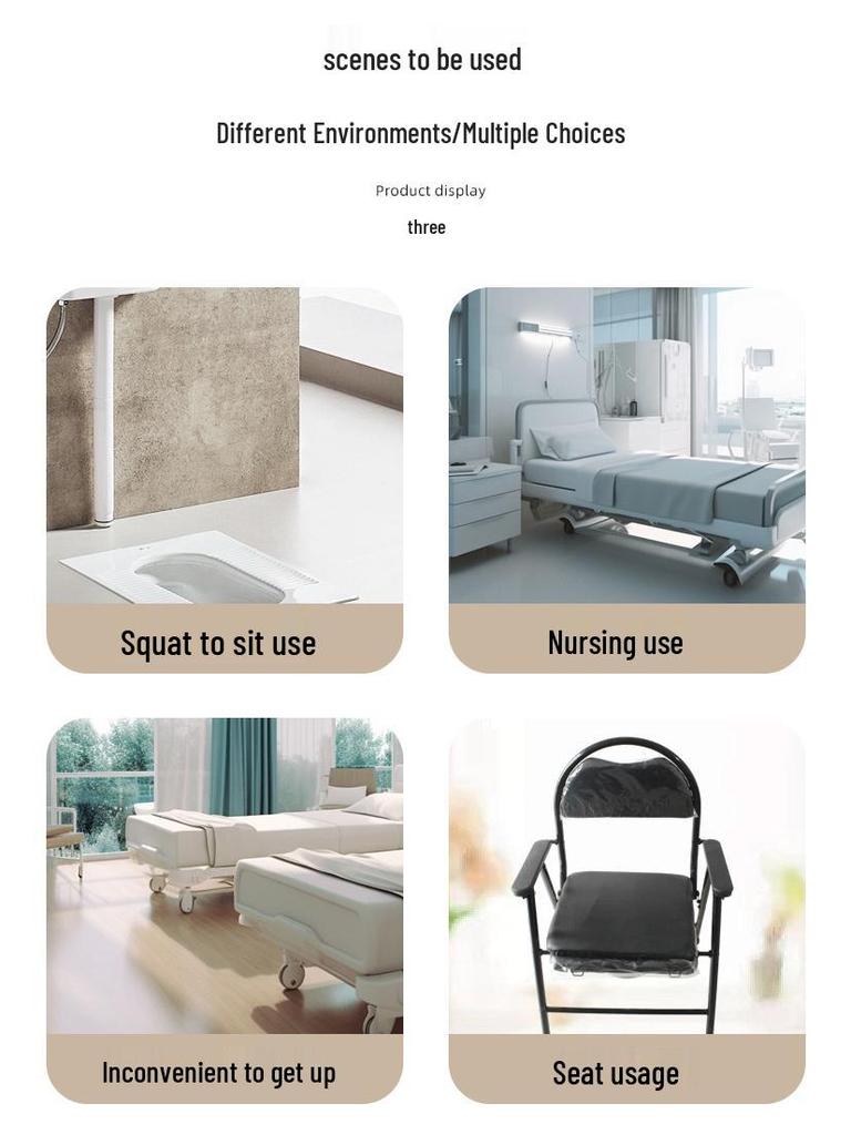Portable Foldable Commode Chair: Non-Slip, High Load Capacity for Elderly and Pregnant Women
