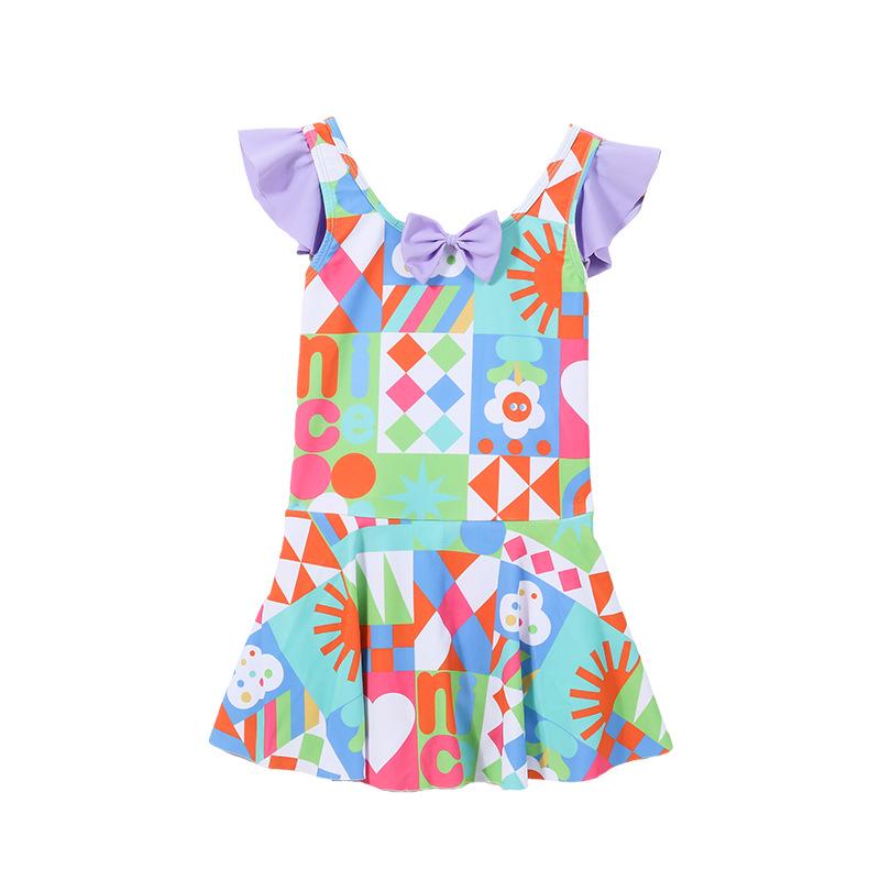 

Профессиональный комплект слитного купальника для девочек - Подходит для малышей и детей постарше L цветочный