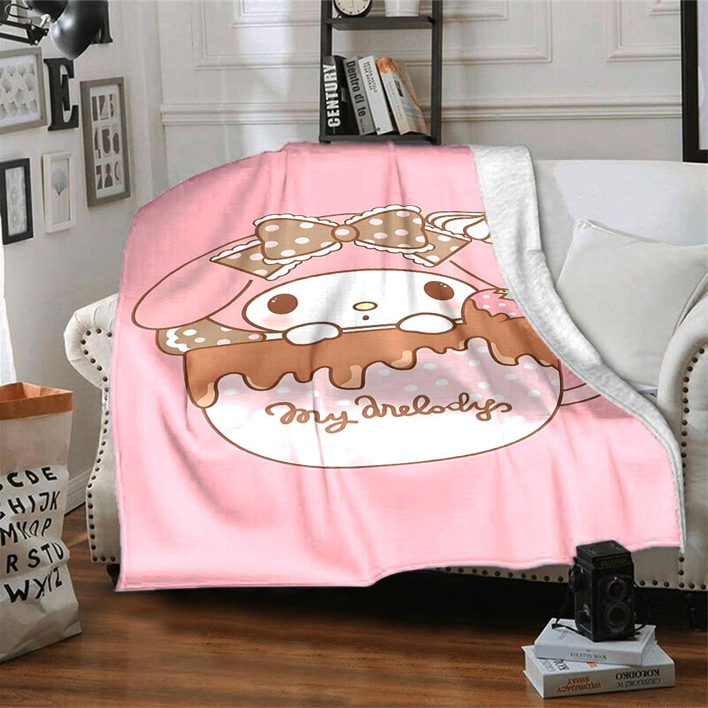 1pc My Melody blanket Lightweight Flannel Throw for Sofa Bed Travel Camping Livingroom Office Couch Chair