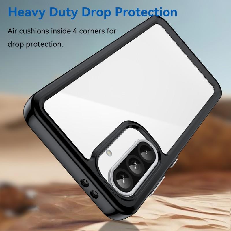 For Samsung Galaxy A37 5G Phone Case WANLONFENG XC Series TPU Acrylic Cover with Tempered Glass (Big Lens Hole)