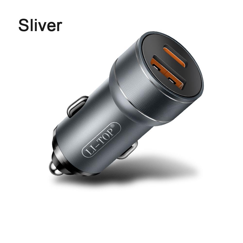 66W PD Car Charger Fast Charging PD QC3.0 Dual USB C Car Phone Charger Type C Adapter in Car for IPhone