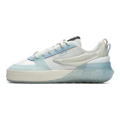 Mixa Camada Superior de Tecido Couro de Vaca Tpu Tênis de Cano Baixo Tênis Femininos Azul-Claro F12W313201FWB